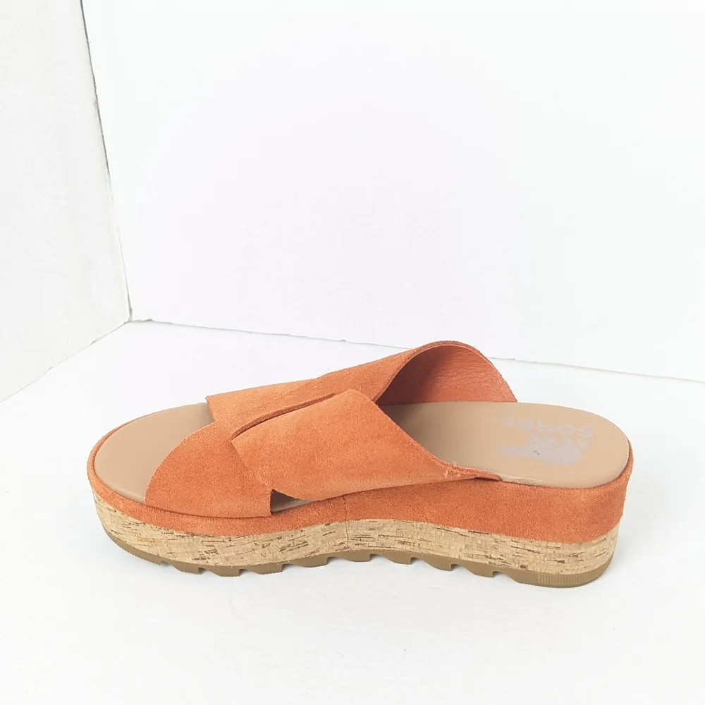 Sorel Orange Suede Cameron Sandals - Picture 4 of 16
